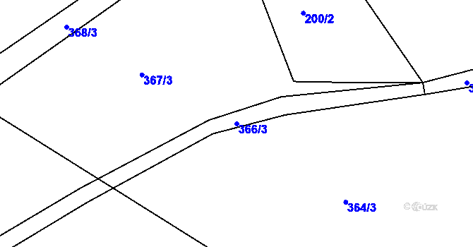 Parcela st. 366/3 v KÚ Olšová Vrata, Katastrální mapa