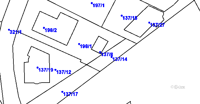 Parcela st. 137/8 v KÚ Olšová Vrata, Katastrální mapa