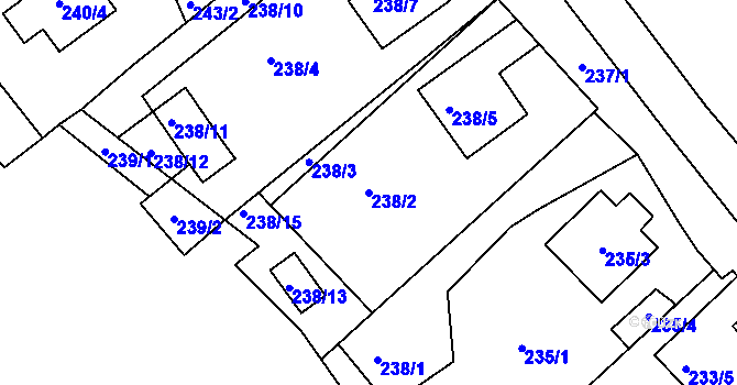 Parcela st. 238/2 v KÚ Olšová Vrata, Katastrální mapa