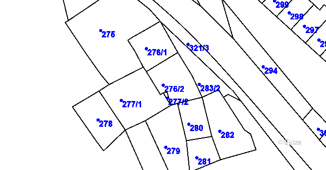 Parcela st. 276/2 v KÚ Olšová Vrata, Katastrální mapa