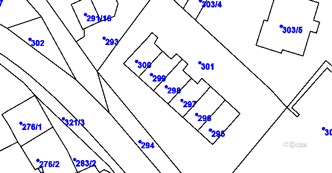 Parcela st. 298 v KÚ Olšová Vrata, Katastrální mapa