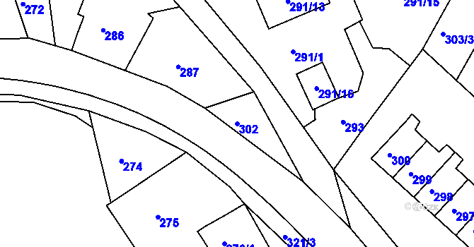 Parcela st. 302 v KÚ Olšová Vrata, Katastrální mapa