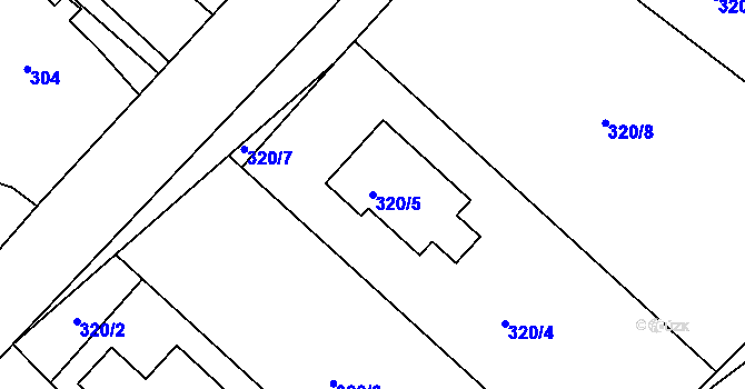 Parcela st. 320/5 v KÚ Olšová Vrata, Katastrální mapa