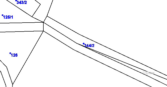 Parcela st. 344/2 v KÚ Olšová Vrata, Katastrální mapa