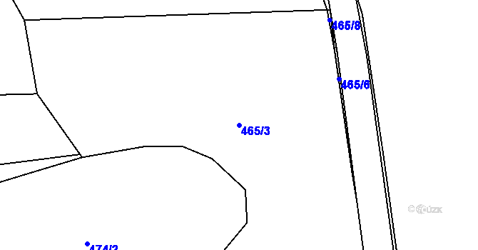 Parcela st. 465/3 v KÚ Olšová Vrata, Katastrální mapa