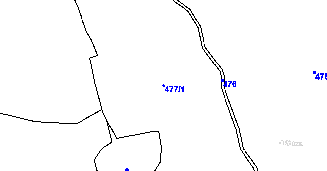 Parcela st. 477/1 v KÚ Olšová Vrata, Katastrální mapa