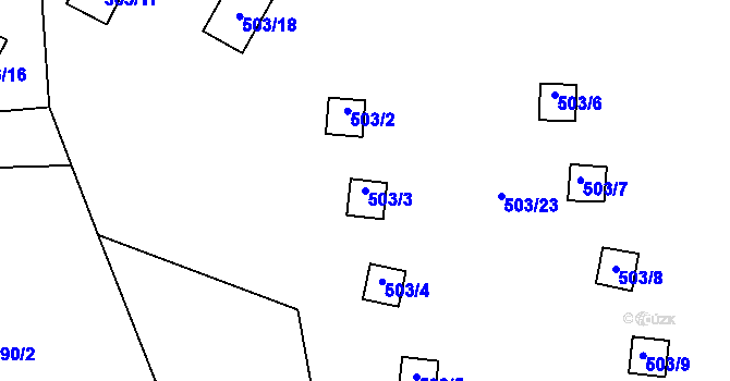 Parcela st. 503/3 v KÚ Olšová Vrata, Katastrální mapa