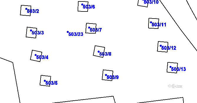 Parcela st. 503/8 v KÚ Olšová Vrata, Katastrální mapa
