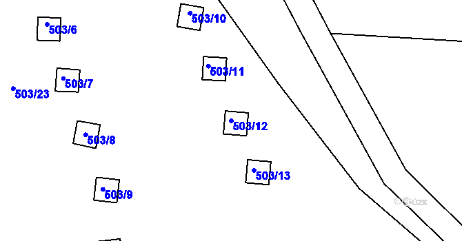 Parcela st. 503/12 v KÚ Olšová Vrata, Katastrální mapa