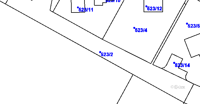 Parcela st. 523/2 v KÚ Olšová Vrata, Katastrální mapa