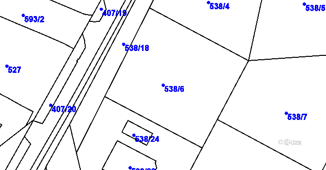Parcela st. 538/6 v KÚ Olšová Vrata, Katastrální mapa