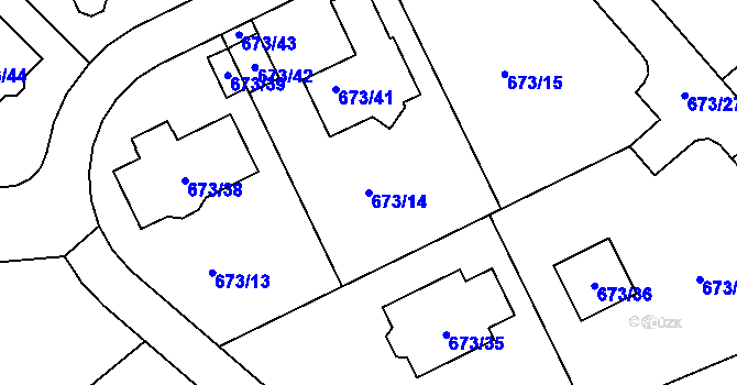 Parcela st. 673/14 v KÚ Olšová Vrata, Katastrální mapa