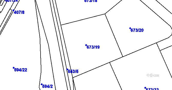 Parcela st. 673/19 v KÚ Olšová Vrata, Katastrální mapa