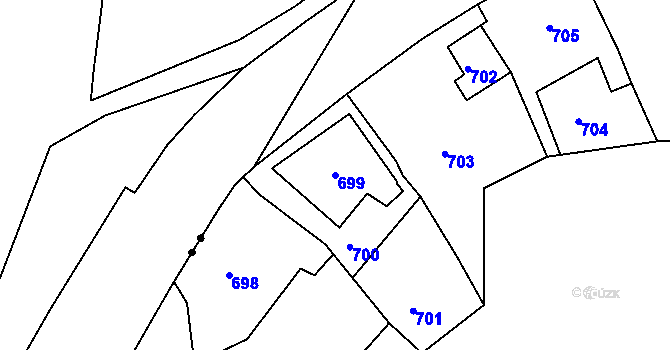 Parcela st. 699 v KÚ Olšová Vrata, Katastrální mapa