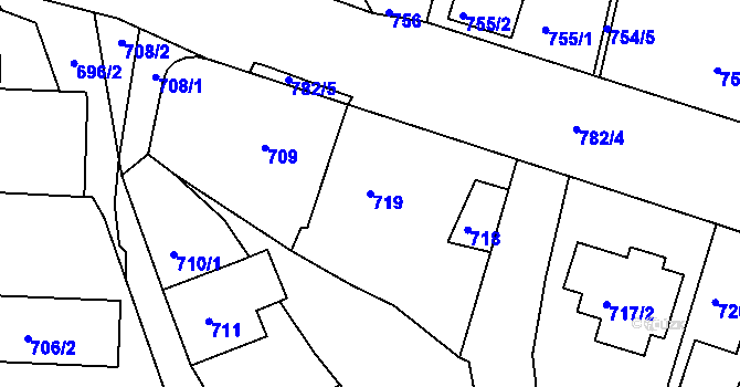Parcela st. 719 v KÚ Olšová Vrata, Katastrální mapa