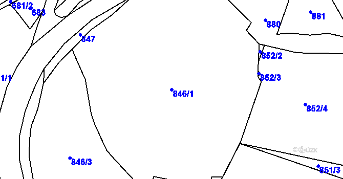 Parcela st. 846/1 v KÚ Olšová Vrata, Katastrální mapa