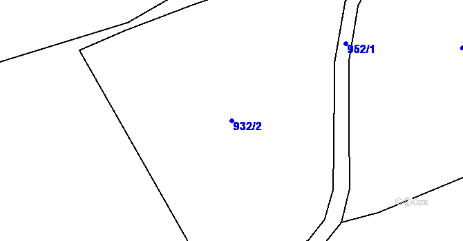 Parcela st. 932/2 v KÚ Olšová Vrata, Katastrální mapa