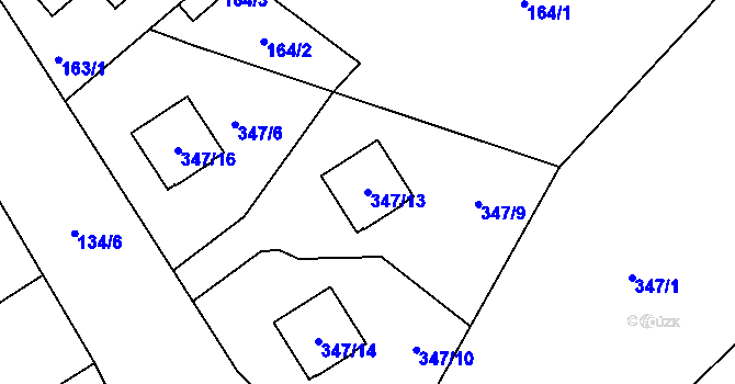 Parcela st. 347/13 v KÚ Olšová Vrata, Katastrální mapa