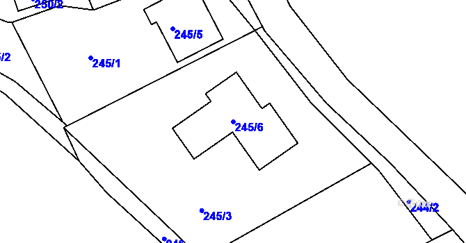 Parcela st. 245/6 v KÚ Olšová Vrata, Katastrální mapa