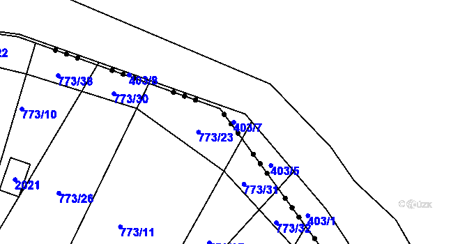 Parcela st. 403/7 v KÚ Březová, Katastrální mapa