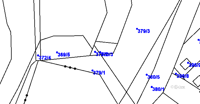 Parcela st. 370/3 v KÚ Březová, Katastrální mapa