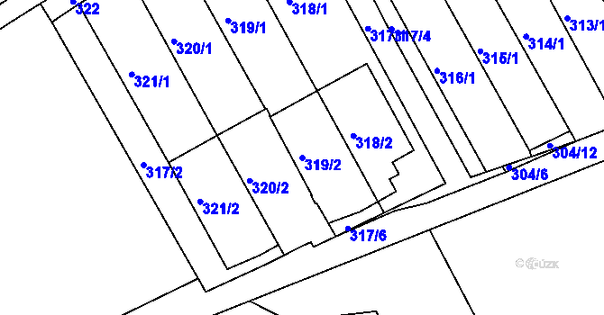 Parcela st. 319/2 v KÚ Březová, Katastrální mapa