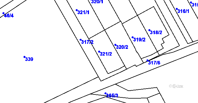 Parcela st. 321/2 v KÚ Březová, Katastrální mapa