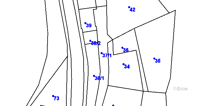 Parcela st. 37/1 v KÚ Březová, Katastrální mapa