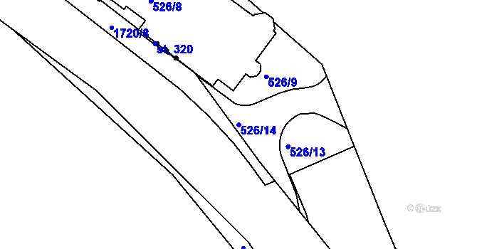 Parcela st. 526/14 v KÚ Březová, Katastrální mapa