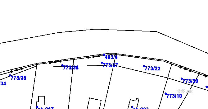 Parcela st. 403/4 v KÚ Březová, Katastrální mapa