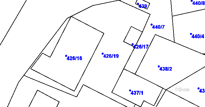Parcela st. 426/19 v KÚ Březová, Katastrální mapa