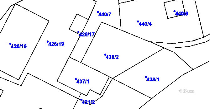 Parcela st. 438/2 v KÚ Březová, Katastrální mapa