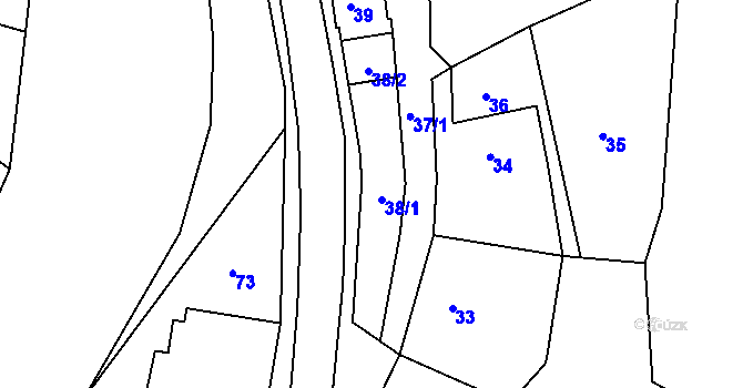Parcela st. 38 v KÚ Březová, Katastrální mapa