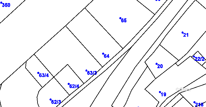 Parcela st. 64 v KÚ Březová, Katastrální mapa
