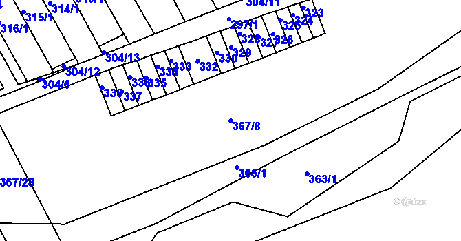 Parcela st. 367/8 v KÚ Březová, Katastrální mapa