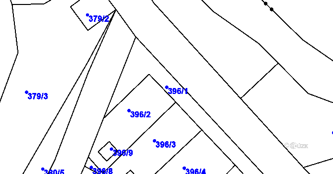 Parcela st. 396/1 v KÚ Březová, Katastrální mapa