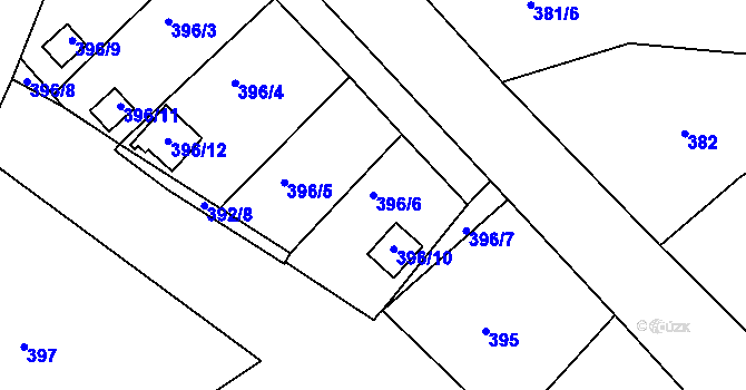 Parcela st. 396/6 v KÚ Březová, Katastrální mapa