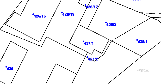 Parcela st. 437/1 v KÚ Březová, Katastrální mapa