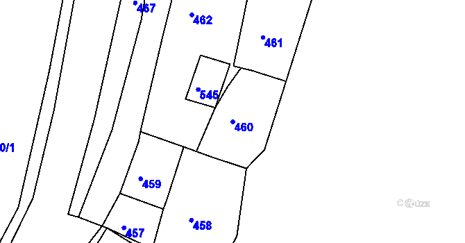Parcela st. 460 v KÚ Březová, Katastrální mapa
