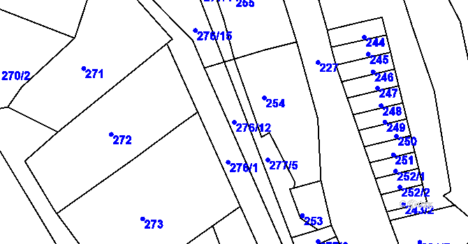 Parcela st. 276/12 v KÚ Březová, Katastrální mapa