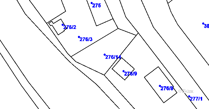 Parcela st. 276/14 v KÚ Březová, Katastrální mapa