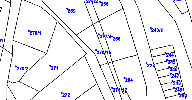 Parcela st. 276/15 v KÚ Březová, Katastrální mapa