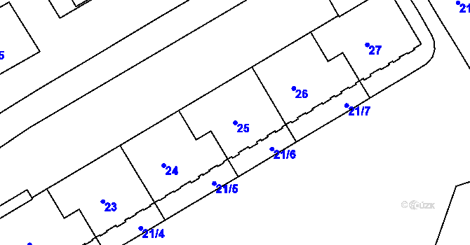 Parcela st. 25 v KÚ Drahovice, Katastrální mapa