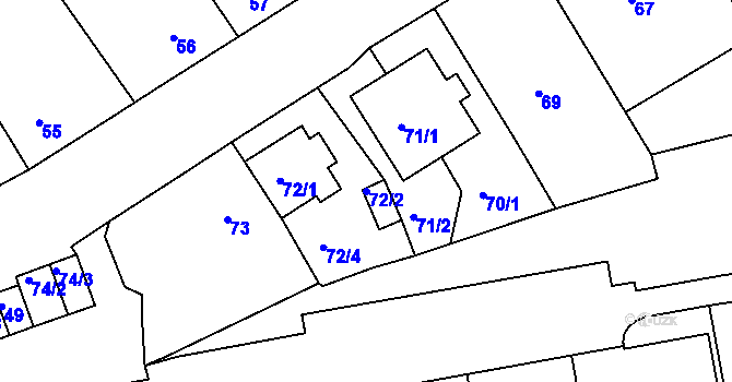Parcela st. 72/2 v KÚ Drahovice, Katastrální mapa