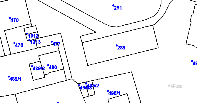 Parcela st. 289 v KÚ Drahovice, Katastrální mapa