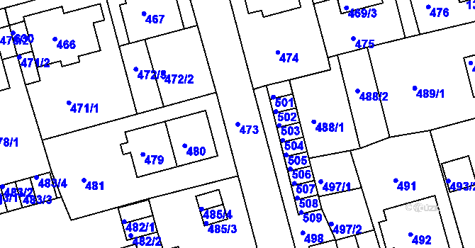 Parcela st. 473 v KÚ Drahovice, Katastrální mapa