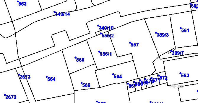 Parcela st. 556/1 v KÚ Drahovice, Katastrální mapa