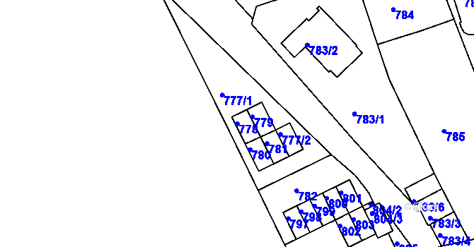 Parcela st. 778 v KÚ Drahovice, Katastrální mapa
