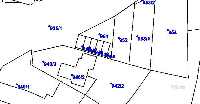 Parcela st. 949 v KÚ Drahovice, Katastrální mapa