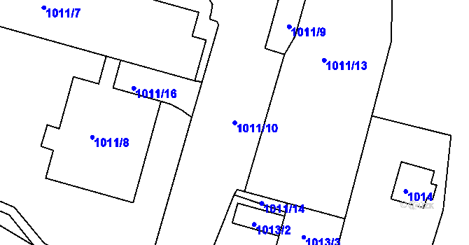 Parcela st. 1011/10 v KÚ Drahovice, Katastrální mapa
